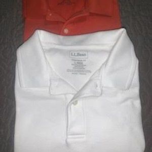 2 Mens LL Bean Polo shirts  size Large